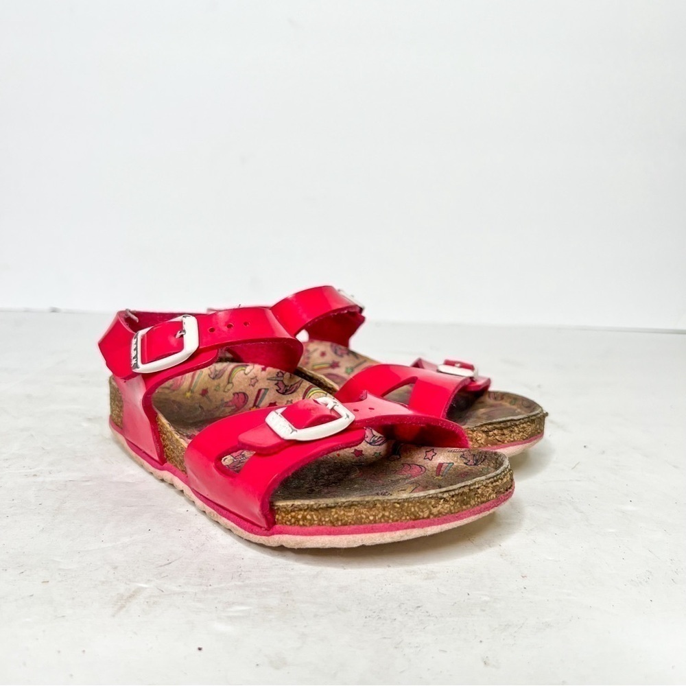 Birkenstock Rio Pink Patent Leather Slingback Sandals Size 10 Children’s Unicorn